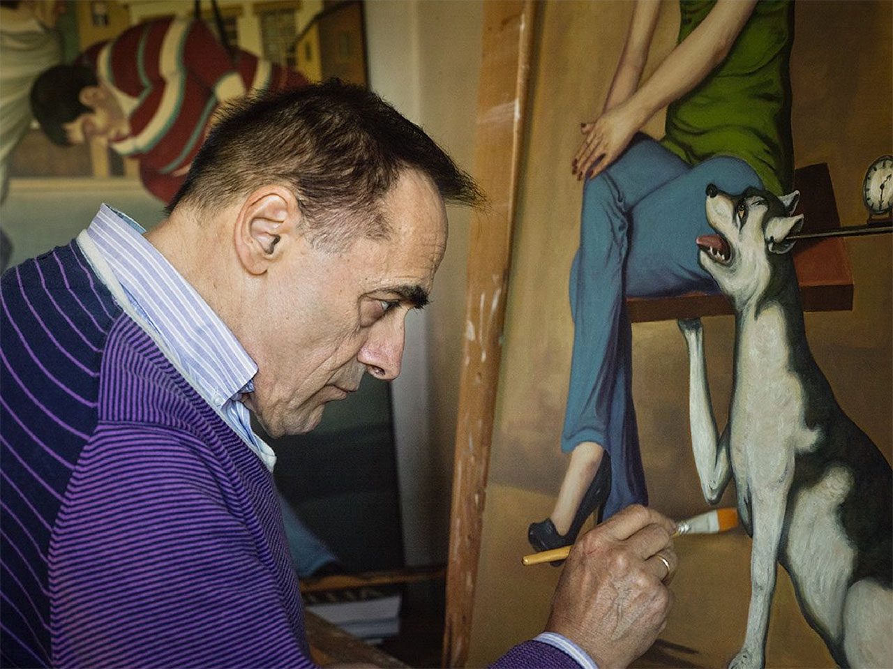 Raimondo Lorenzetti nel suo studio